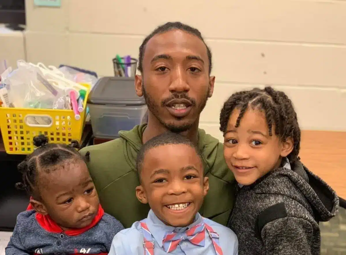 Cameron Lamb with his children.